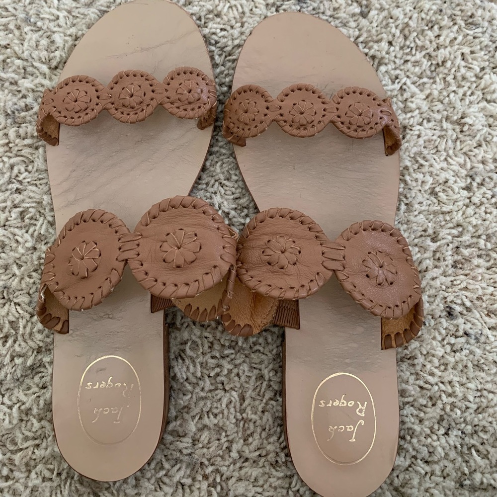 Brown leather Jack Rogers
